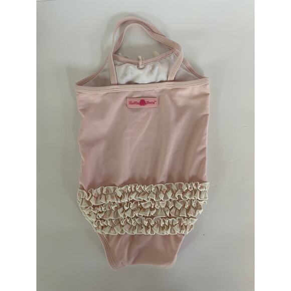 Ruffle butts Pink Swimsuit with flowers Girls 12-18 Months - Picture 2 of 3